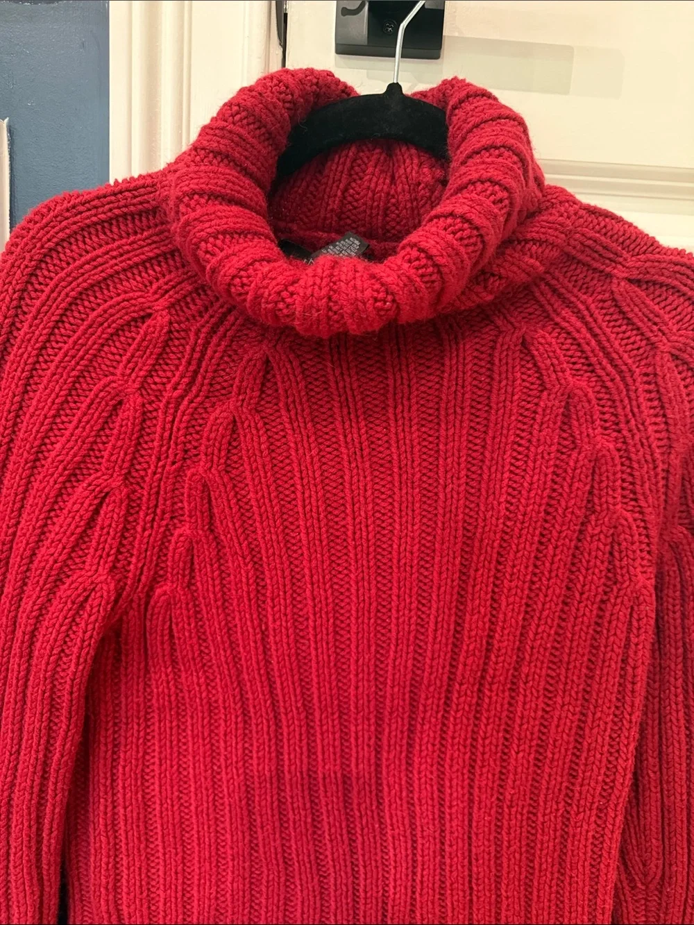 Express Red Chunky Cable Turtleneck Sweater